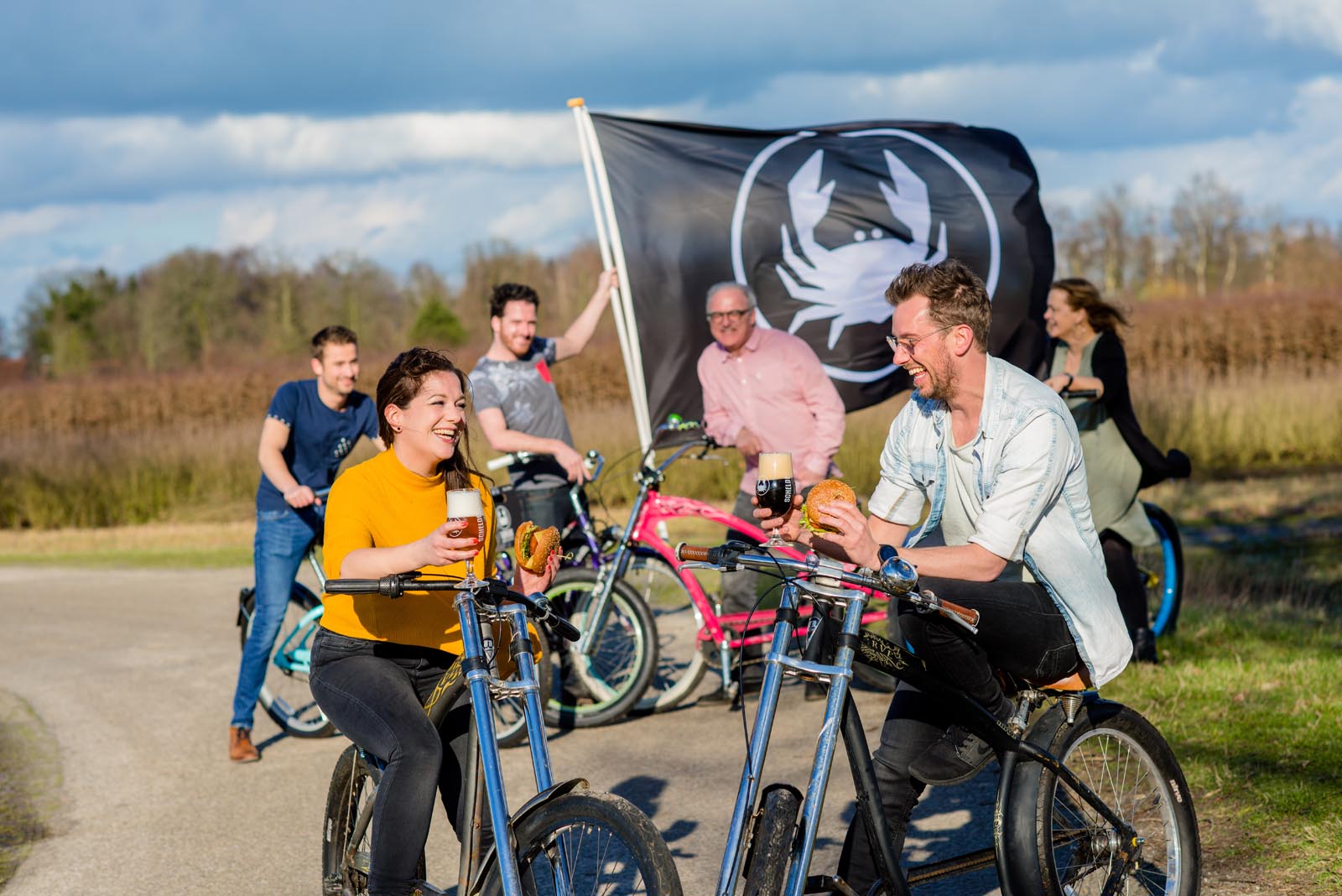 Scheldebrouwerij easy riders tour met vlag